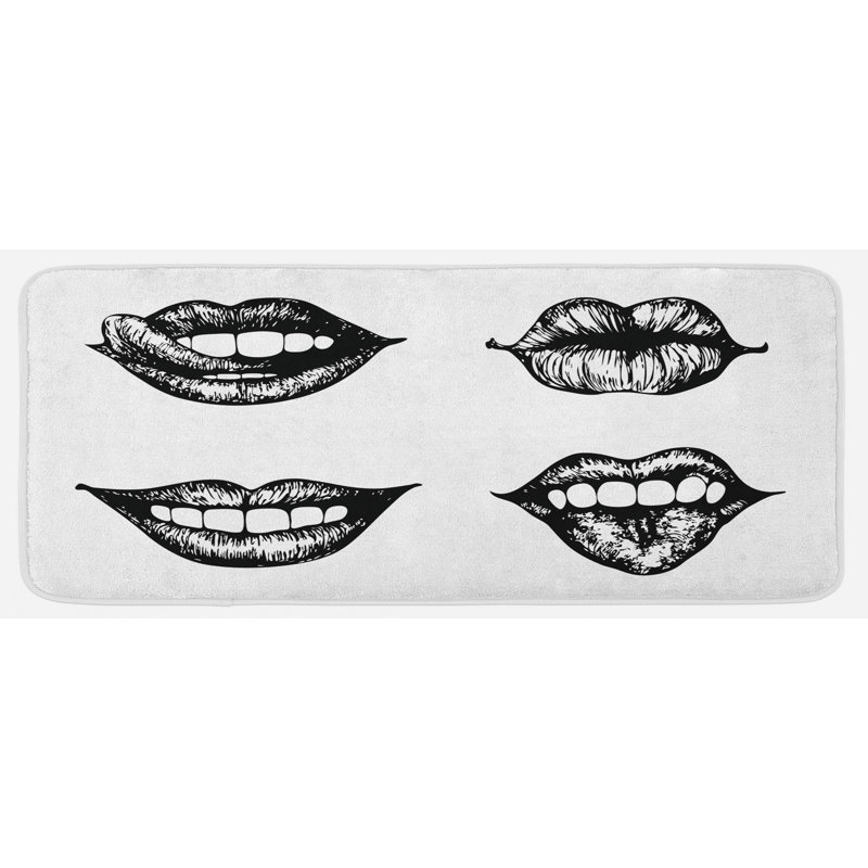Tapis de cuisine noir moelleux
