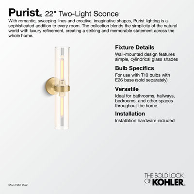 Purist 22 In. Two-Light Sconce