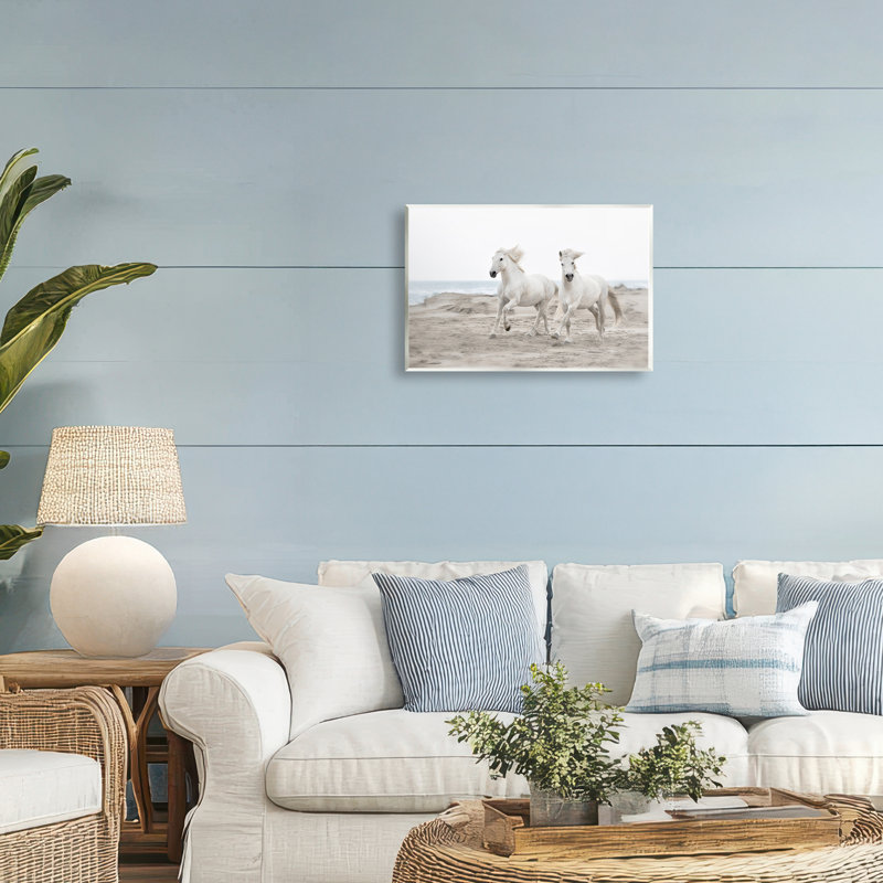 Plaque murale plage, chevaux de course, design par Danita Delimont, H 10 po x l 15 po