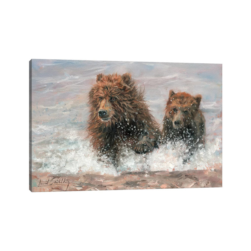 The Bears Are Coming by David Stribbling - Wrapped Canvas Painting, 20.32 cm H x 30.48 cm W