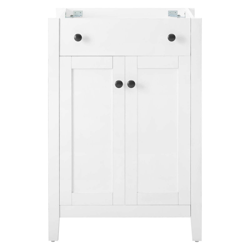 Nantucket White Wood and MDF Single Bathroom Vanity Cabinet