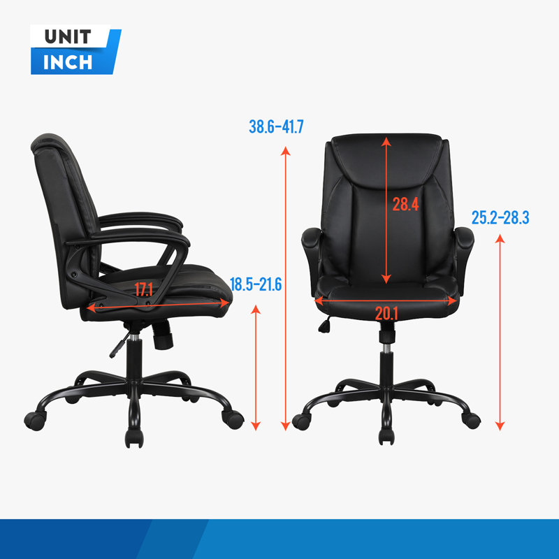 Fauteuil de direction en similicuir , Noir