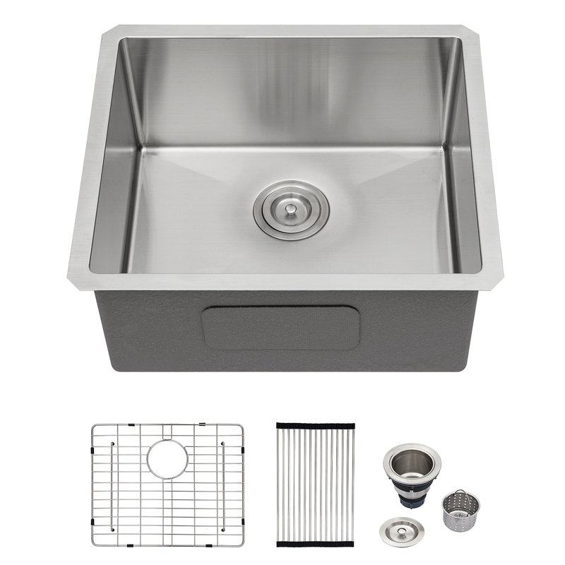 Évier de cuisine encastrable 21 po - Évier de cuisine encastrable 21 po x 18 po x 9 po en acier inoxydable de calibre 16 à profondeur 9 po