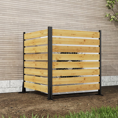 2 Panels 38.5"W Wood Fence Cedar Wood Privacy Screen 55
