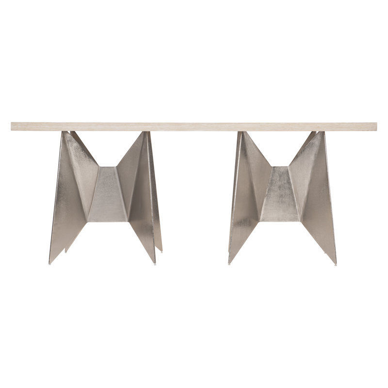 Solaria Transitional Beige 72'' Wood and Metal Console Table