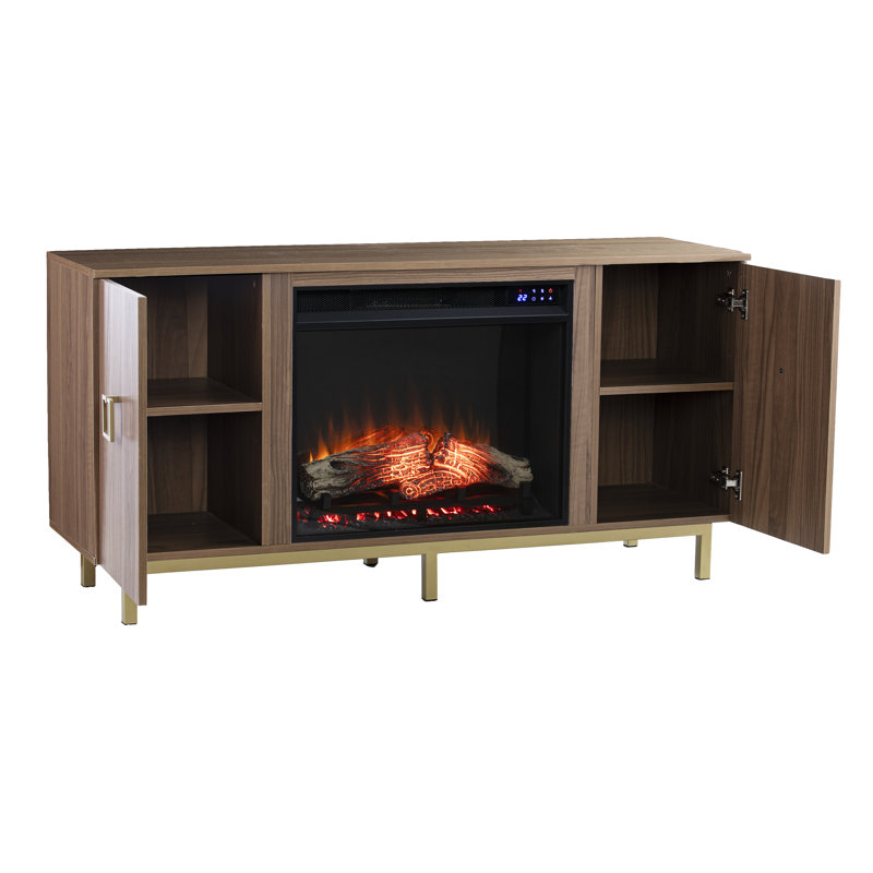 Meuble télé avec foyer électrique pour téléviseur de 55 po ou moins Ziemba