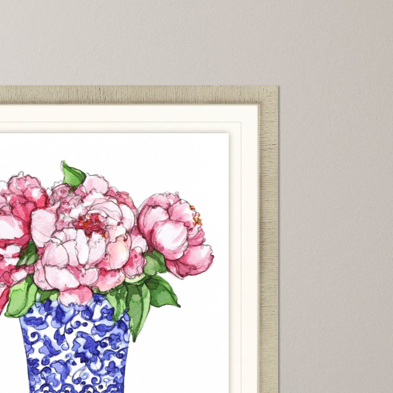 «Pretty Petals II», impression encadrée dorée