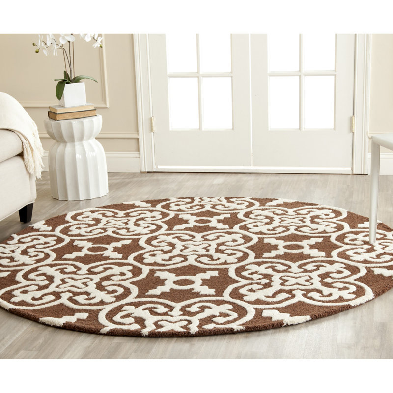 Cambridge Hand Tufted Wool Geometric Rug, Round 6'