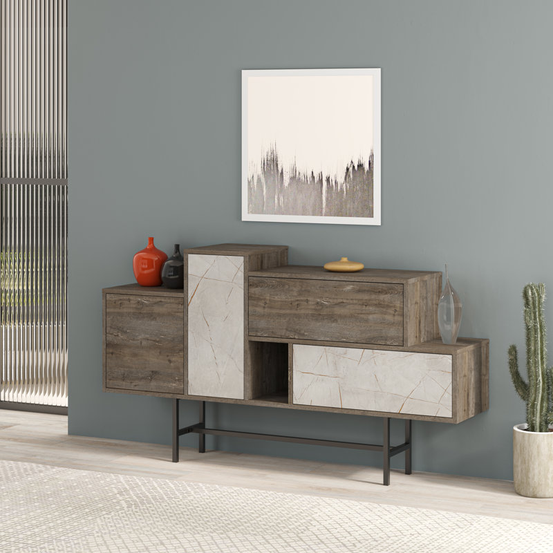160Cm Console Table Versatile and Stylish Home Accessory, Dark Coffee/Lagina