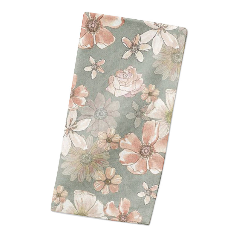 Serviette rectangulaire en coton, Vert