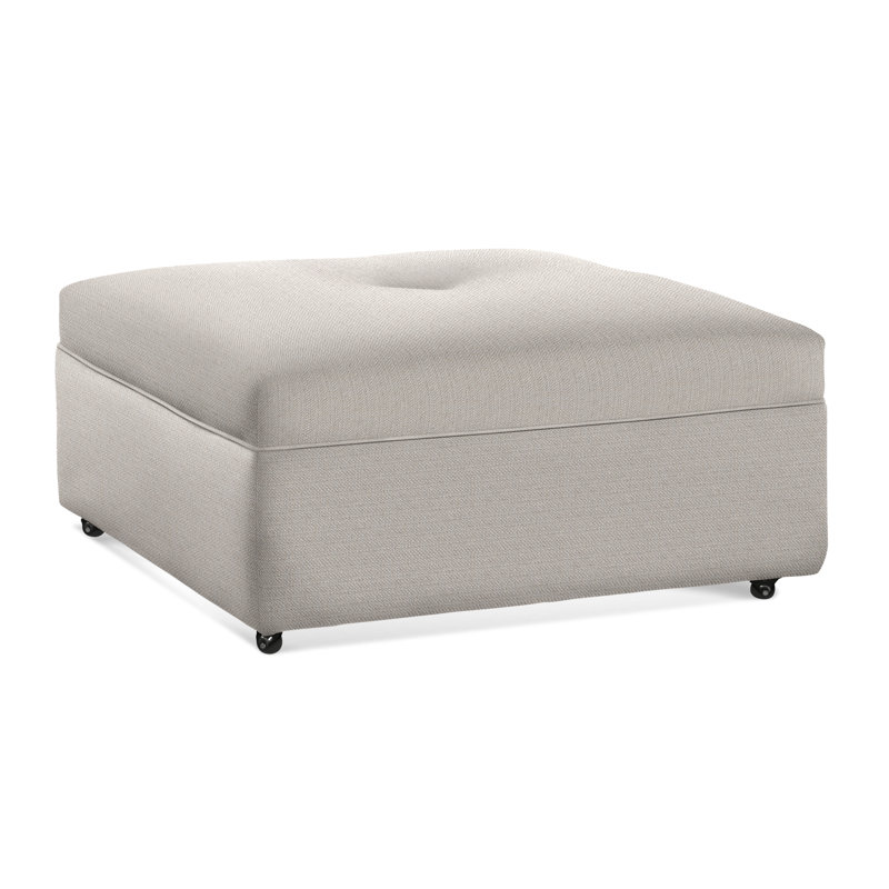 Fremont Upholstered Ottoman, White Textured Performance; 0865-91