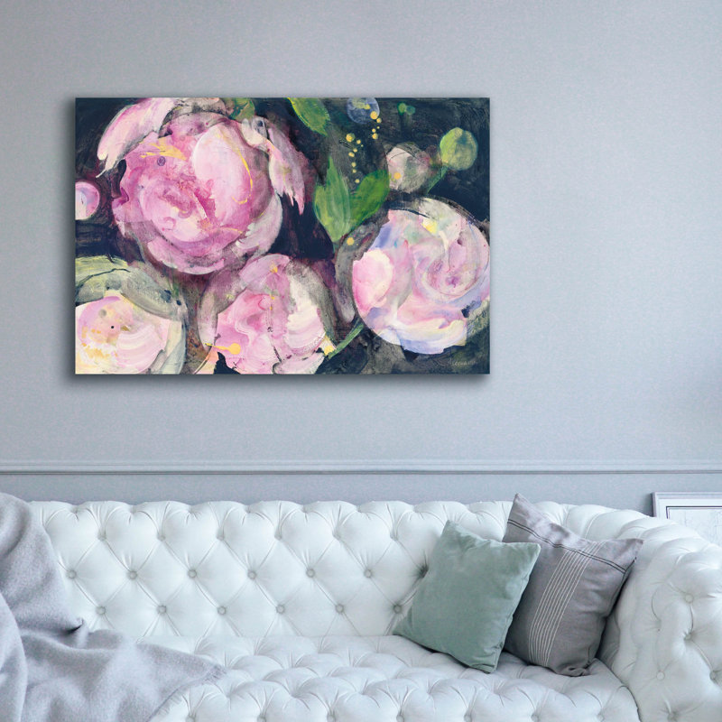 Toile épique Graffiti «Evening Peony 2» par Albena Hristova, 60 po x 40 po