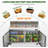 48'' W Commercial Refrigerator Sandwich Salad Prep Table, 2 Door Sandwich Fridge with 12 GN 1/6 Pans