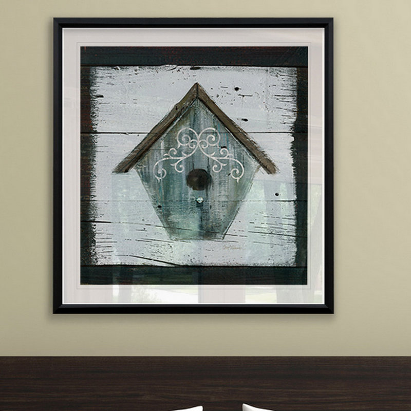 " Stained Birdhouse ", 17.5" H x 17.5" W x 1.5" D