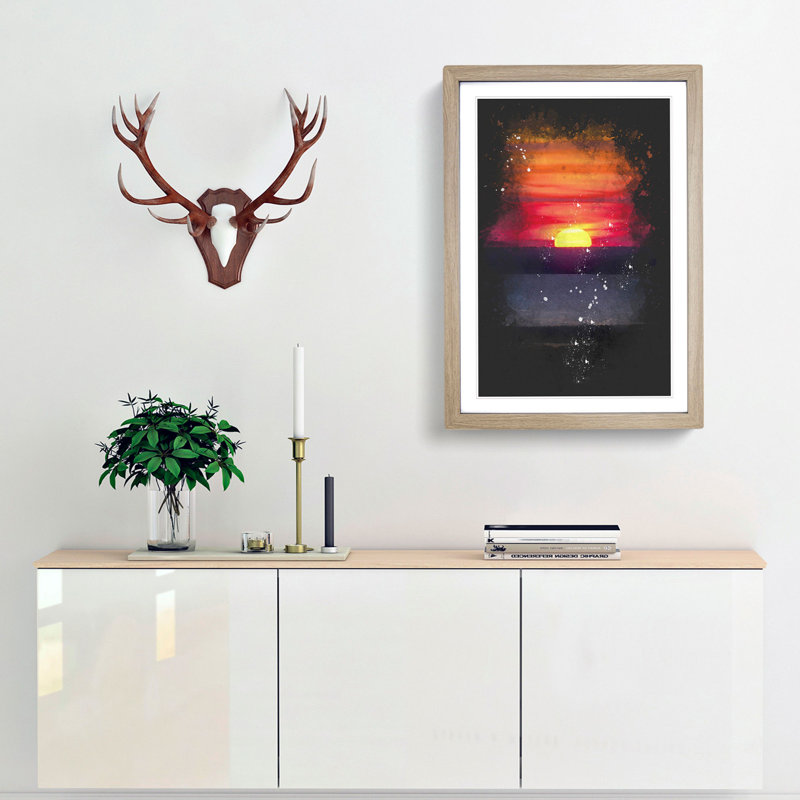 Sunset in Florida - Framed Print, 63cm H x 45cm W x 2cm D, Oak Framed