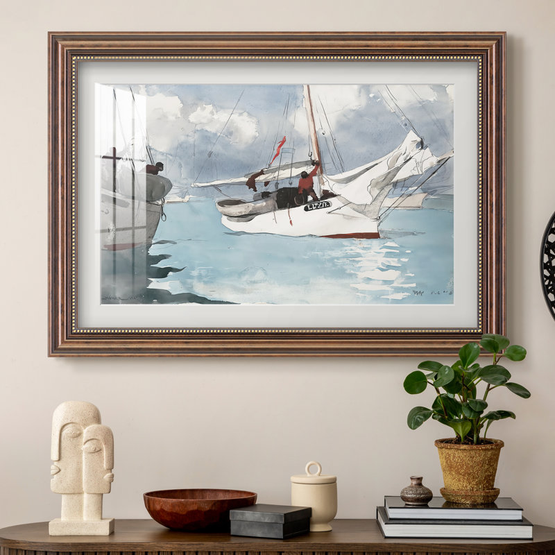 Bateaux de pêche, Key West, 1903 - Winslow Homer - Estampe encadrée sur mesure, 16x22 INNER SIZE, Framed Print with Mat