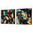 Eclectic Boho Feather Pattern - Abstract Botanicals Square Collage Set Of 2-101852732-101852733