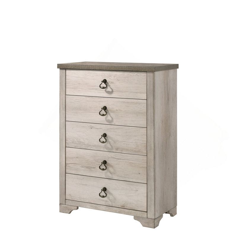 Commode à 5 tiroirs en bois flotté de style chalet vieilli 1Pc