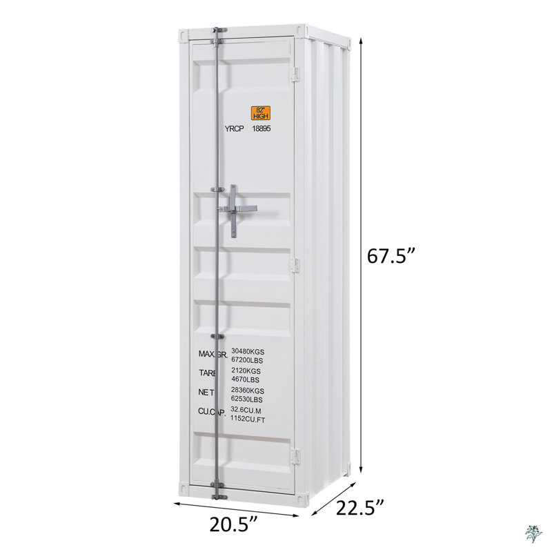Garde-robe avec serrure de contenant pleine longueur, Blanc