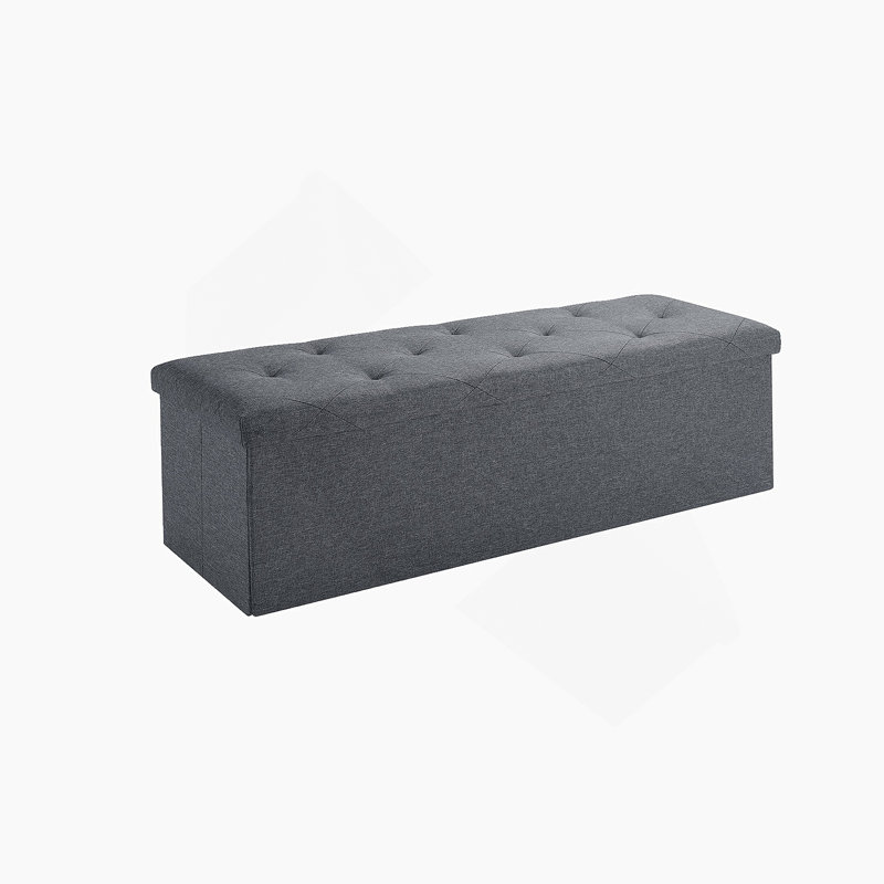 Banc de rangement pliant pour repose-pieds, repose-pieds repose-pieds, banc de bout de lit, commode de rangement, pour salon, chambre à coucher, entrée, gris