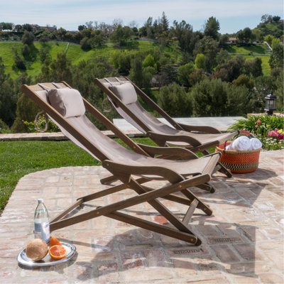 Patio Beach Sling Chair - Grey(Set Of 2)