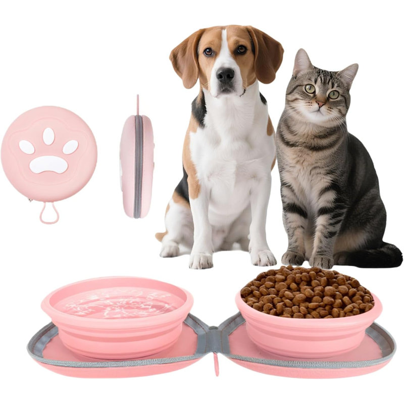 Silicone Dog Bowls Foldable Portable Dog Food and Water Bowls