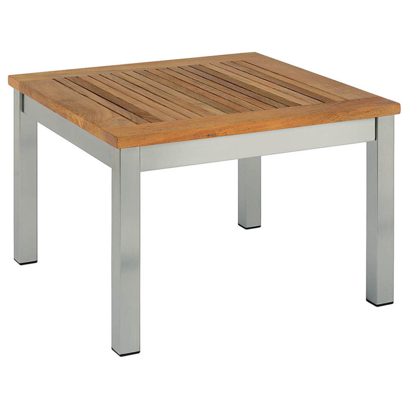 Equinox Outdoor Square Teak Side Table, 16" H x 23" W x 23" W