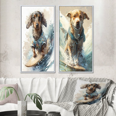 «Dog Surfing», 2 pièces