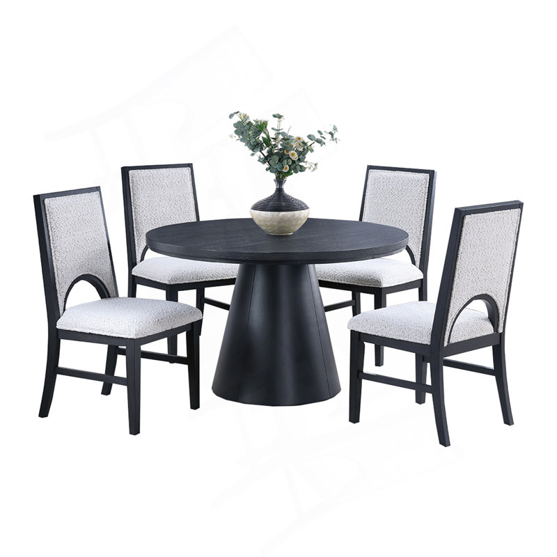 Table de salle à manger et chaises d'appoint 4X Ensemble de salle à manger 5 pièces
