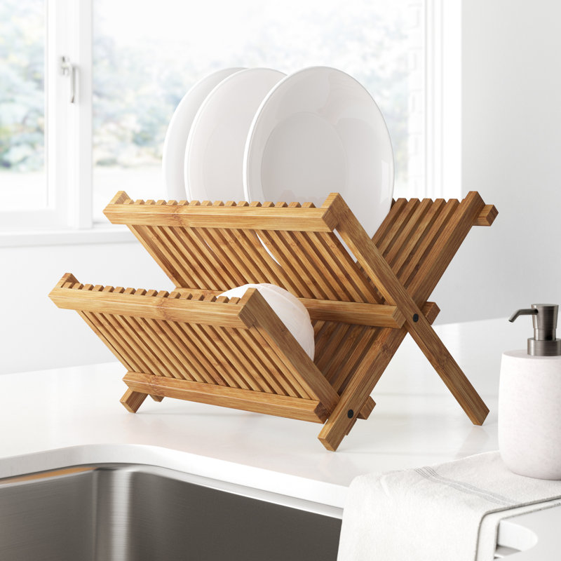 Dezira Adjustable Bamboo Two Tier Dish Rack