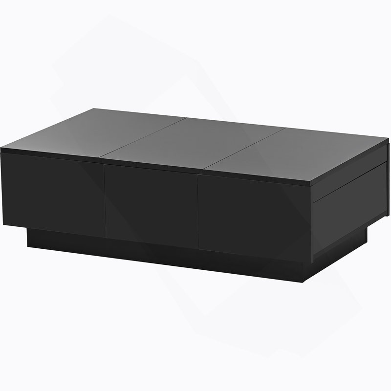 Coffee Table With 2 Large Hidden Storage Compartment, Black