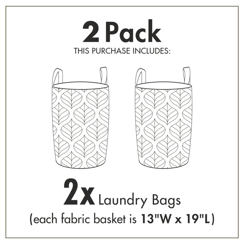 Redwood Rover Forest Laundry Bag 2-Pack Doodle Woodland Animals 13"x19" Multicolor