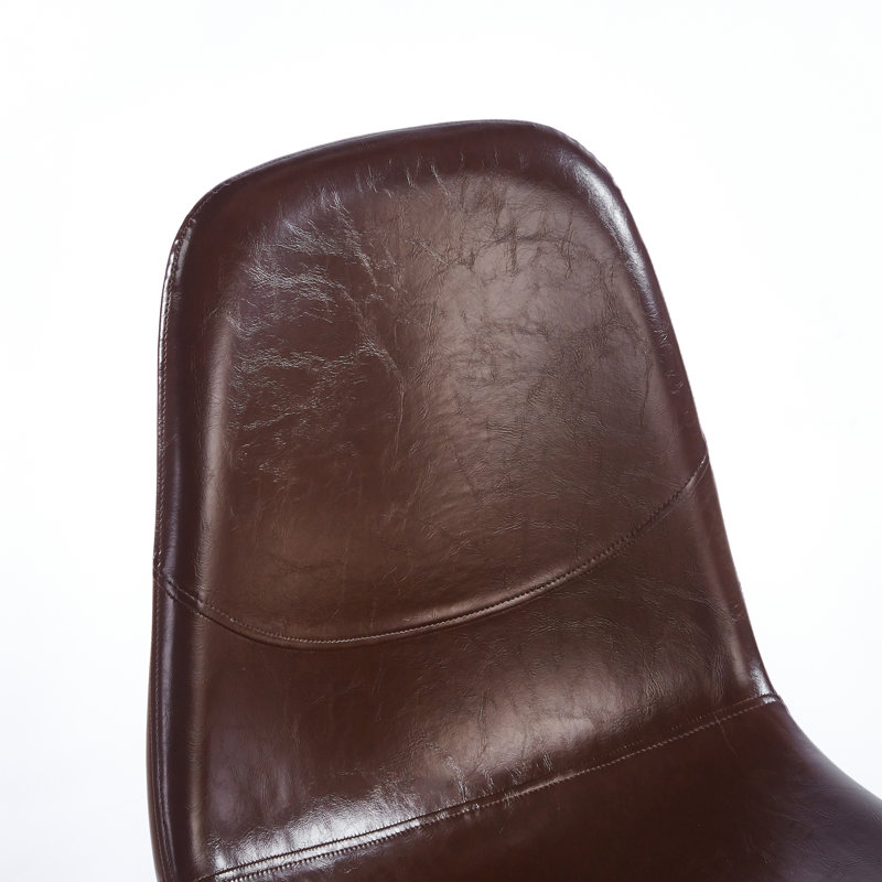 Chaise de salle à manger en PVC 4 pièces brun, Brown
