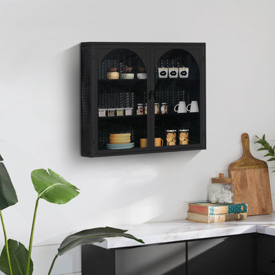 Armoire murale moderne à deux portes avec rangement à trois niveaux