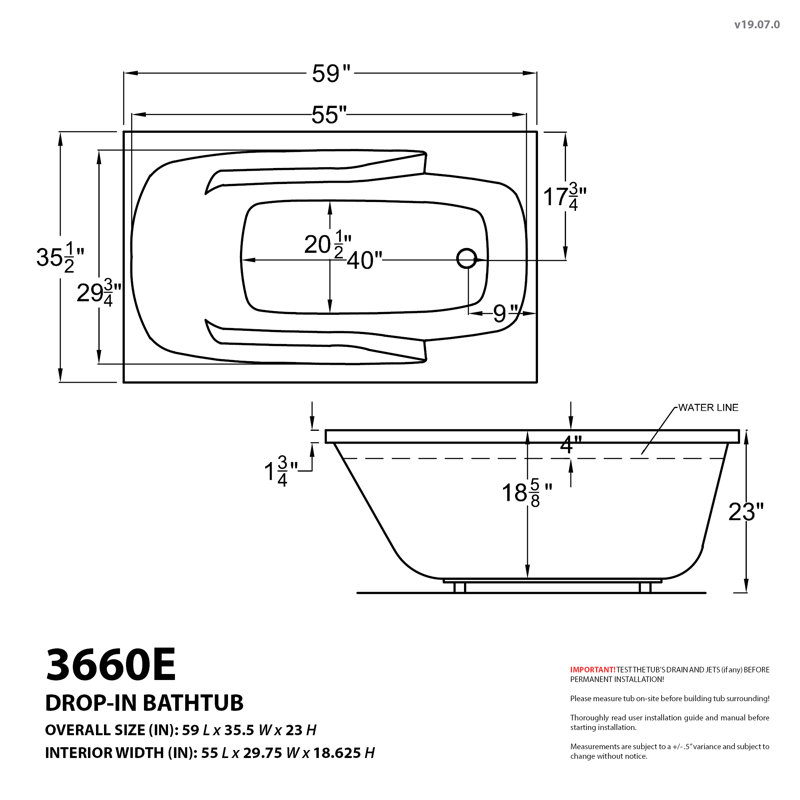 Anguilla 60'' x 36'' Whirlpool Bathtub, Right