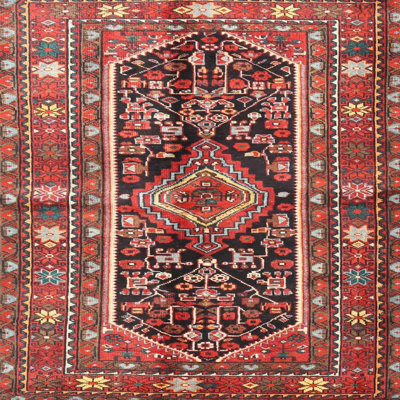 Tapis traditionnel mehroon/noir/crème