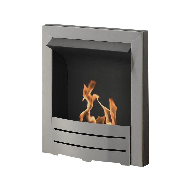 Adam 51cm W Brushed Steel Fireplace with 6000 BTU