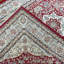 Tapis décoratif en soie de style persan rouge de conception unique 4 pi x 6 pi noué à la main