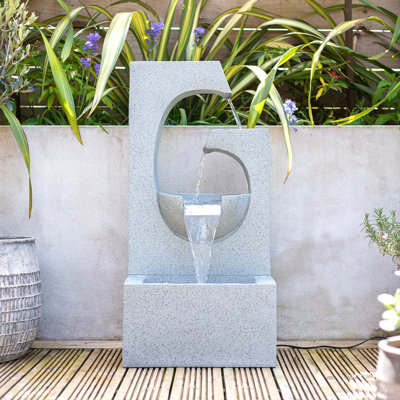 Aurigemma Outdoor Weather Resistant Floor Fountain with Light