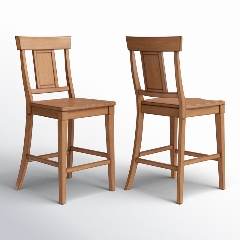 Fortville Solid Wood Counter/Bar Stool, Oak, Counter Stool (24.21" Seat Height)