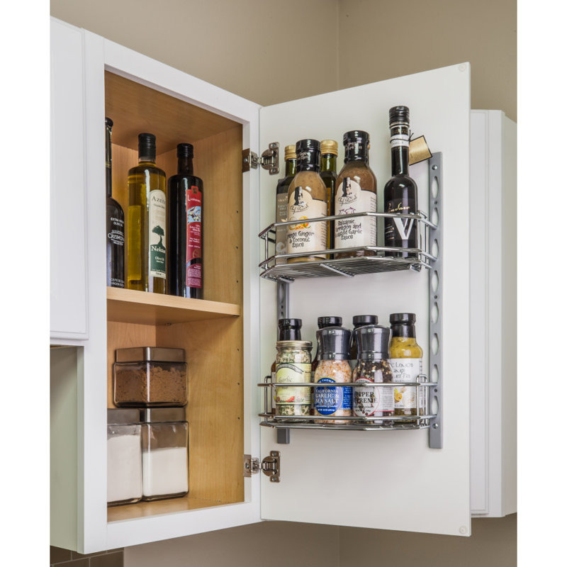 6" Deep Door Mounted Tray System Kit in Polished Chrome
