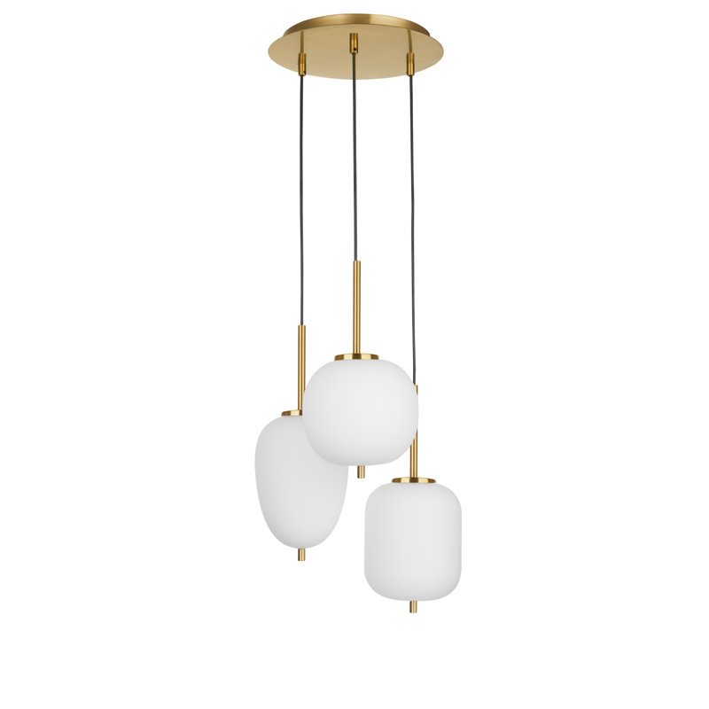 3 - Light Antique Brass Cluster Pendant
