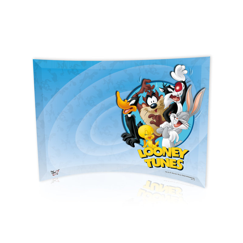 Looney Tunes Curved Glass Print with Picture Frame
