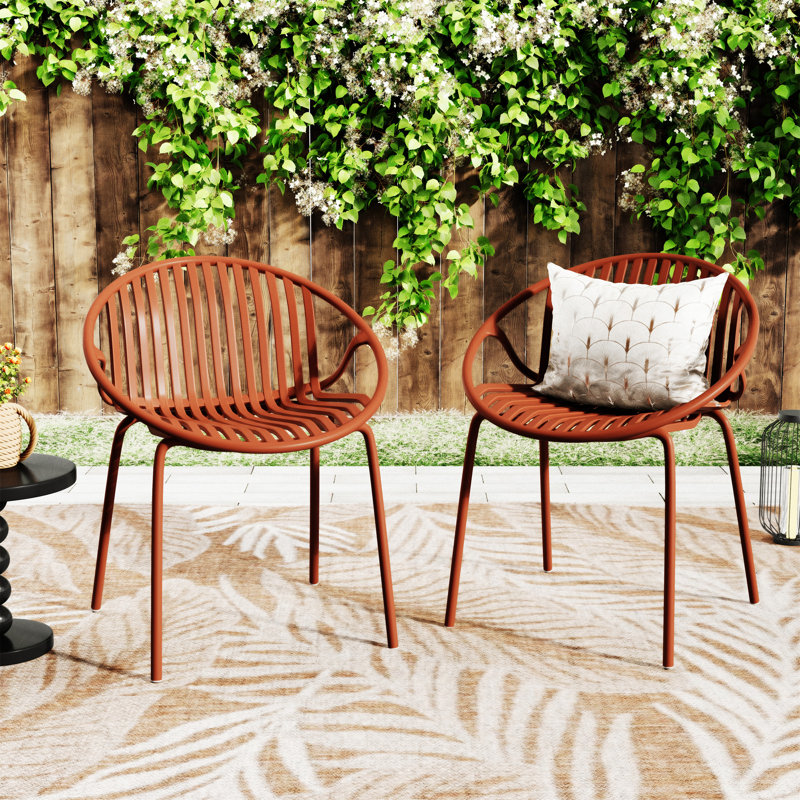 Chaises de salle à manger de patio, Orange