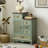 Fienley Farmhouse 1-Door Carved Wood Accent Chest With 5-Drawers, Sage Green Cabinet,Rustic Brown Top-556581069