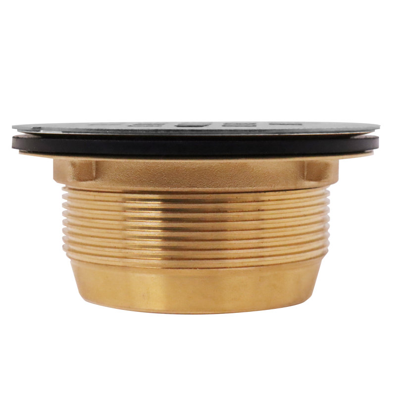 Couvercle de drain de douche carré 4-1 / 4 "avec tuyau de drain en laiton 2", Chrome poli