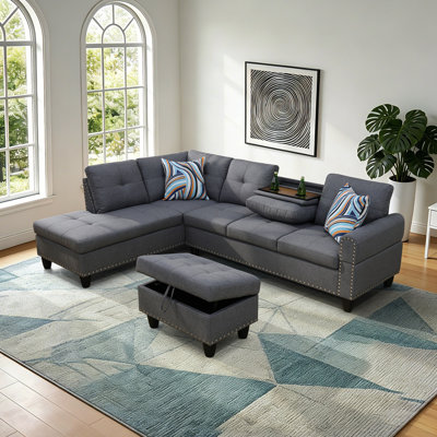 Oula The Vantura Sofa,Chaise& Ottoman Set - Left Hand Facing