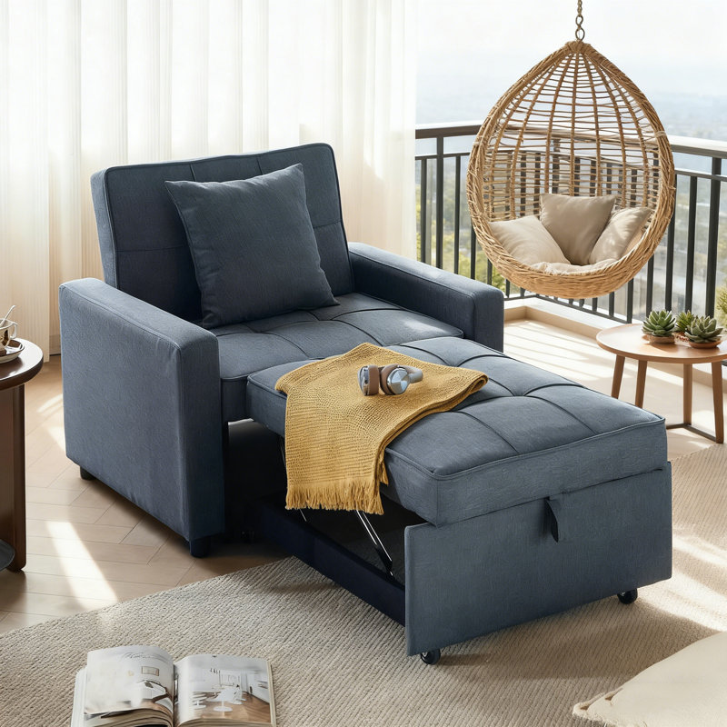 Modern Adjustable Single Sofa, Blue