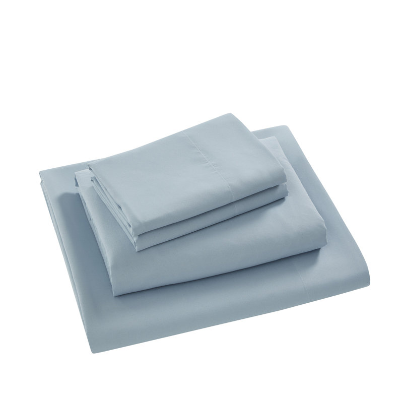 Solid Standard Sheet Set, King Sheet Set w/ 4 King Pillowcases, Celestial Blue