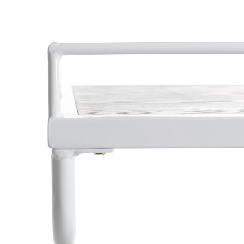 Evelee Metal Bar Cart, White